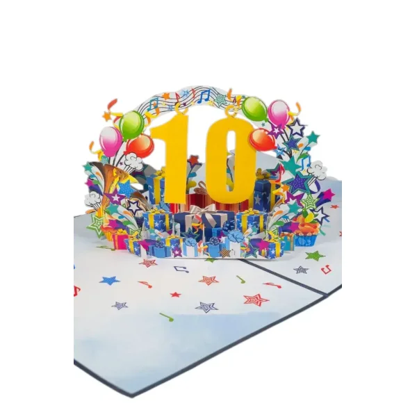 3D Kartka - Numer 10 (niebieska)