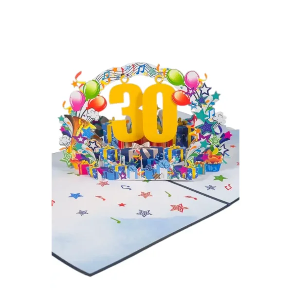 3D Kartka - Numer 30 (niebieska)