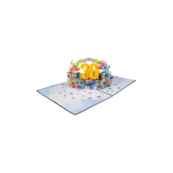 3D Kartka – Numer 30 (niebieska)