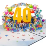 3D Kartka – Numer 40 (niebieska)