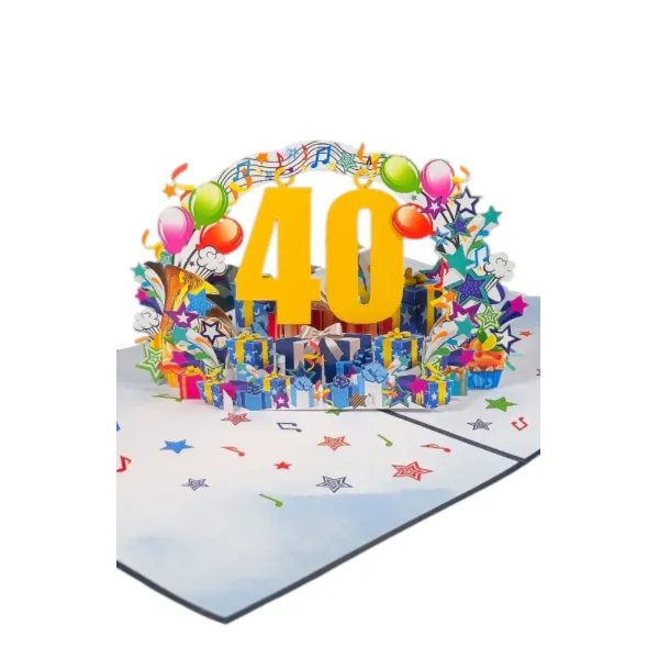 3D Kartka - Numer 40 (niebieska)
