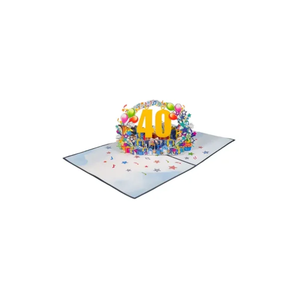 3D Kartka – Numer 40 (niebieska)