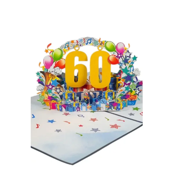 3D Kartka - Numer 60 (niebieska)