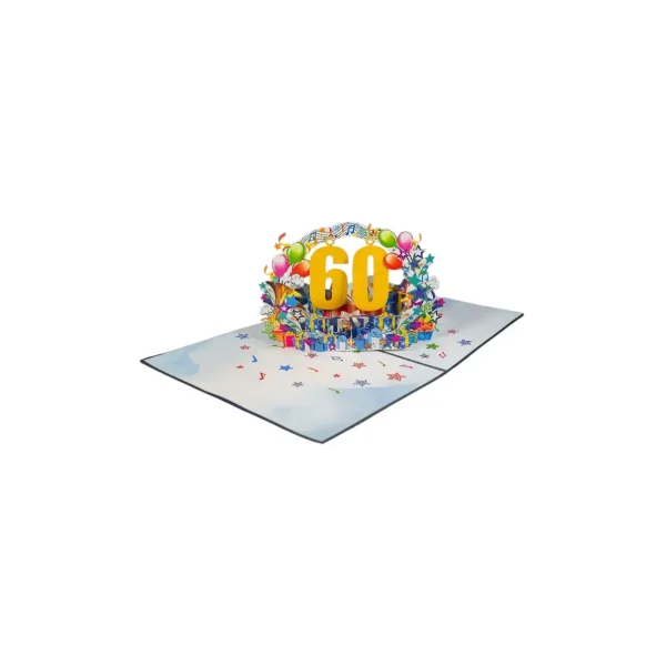 3D Kartka – Numer 60 (niebieska)