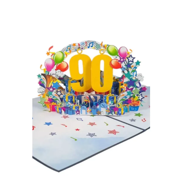 3D Kartka - Numer 90 (niebieska)