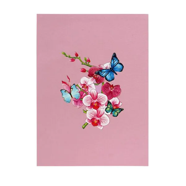 3D Kartka - Orchidea i motyle