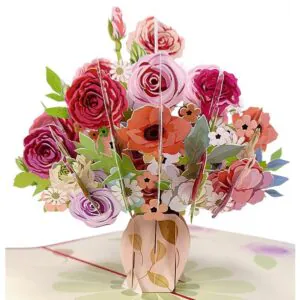 3D Přání - Růže s maceškami