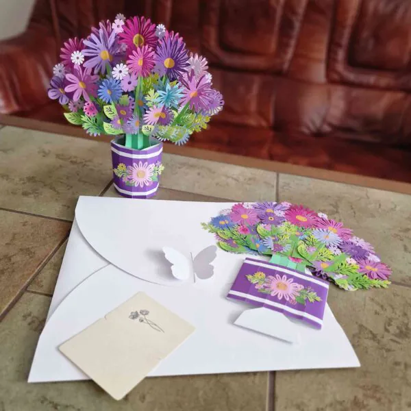 3D Bukiet - Kolorowe stokrotki