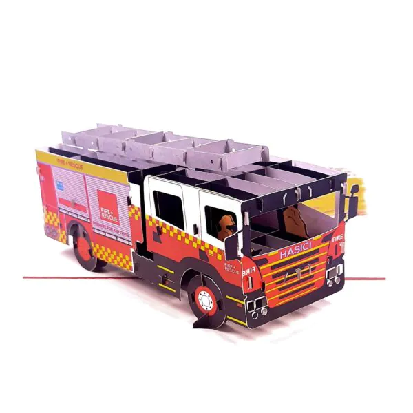 hasici_detail.jpg 3D Kartka - Wóz strażacki