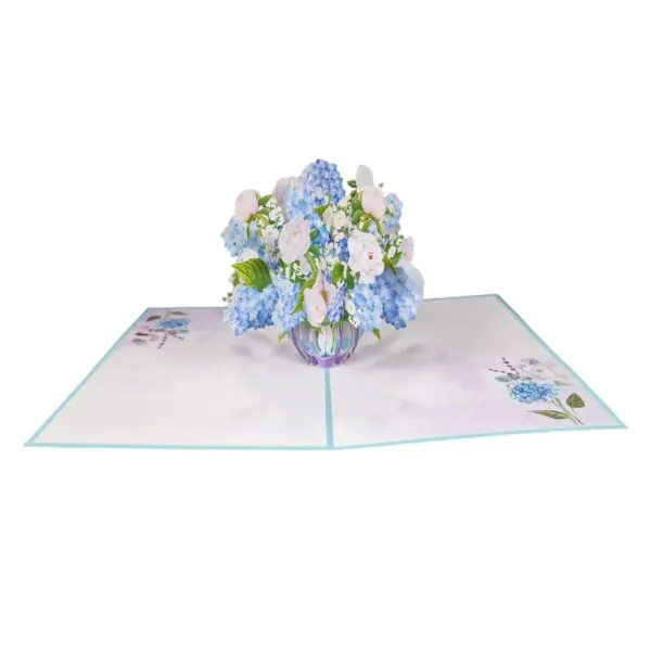 3D Kartka - Hortensja w wazonie