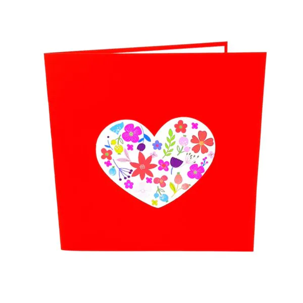 3D Kartka - Kwiatowe serce