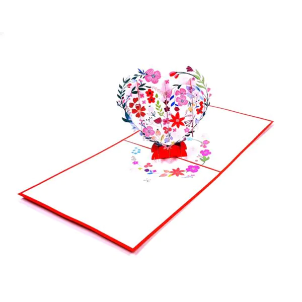 3D Kartka - Kwiatowe serce