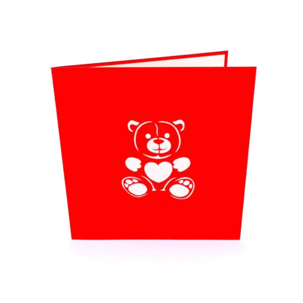 3D Kartka - Miś z sercem