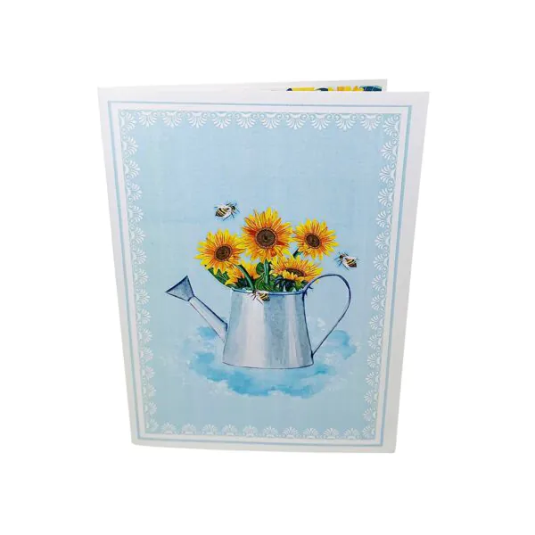 3D Kartka - Słoneczniki w konewce