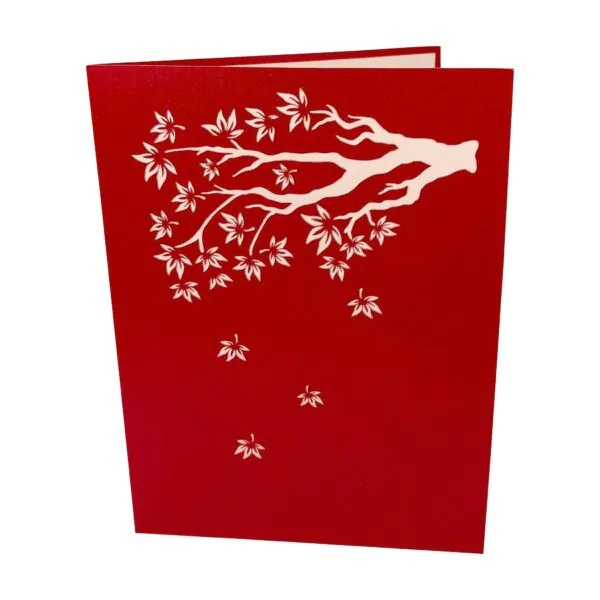 3D Kartka - Drzewo życia (czerwone)