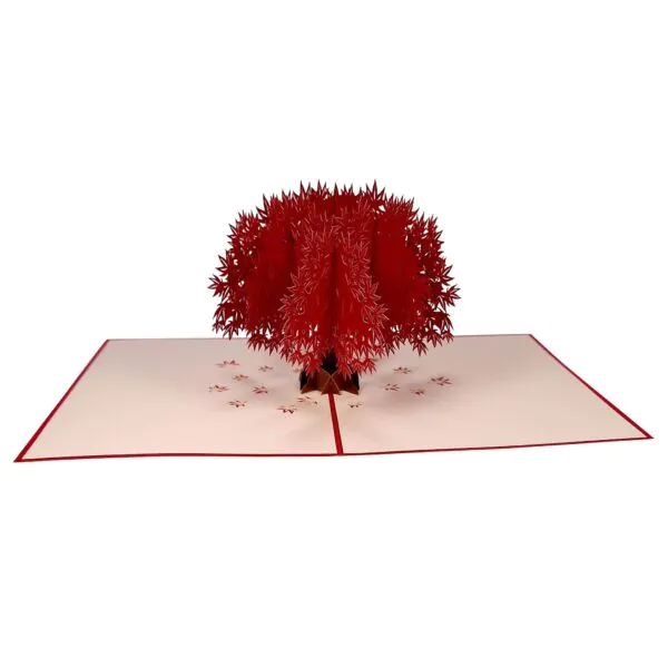 3D Kartka - Drzewo życia (czerwone)