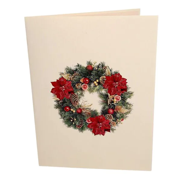 3D Kartka - Wieniec bożonarodzeniowy