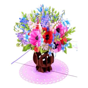 3D Kartka - Wazon z bratkami