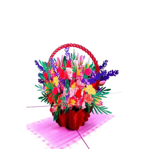 3D Kartka - Kosz kwiatów