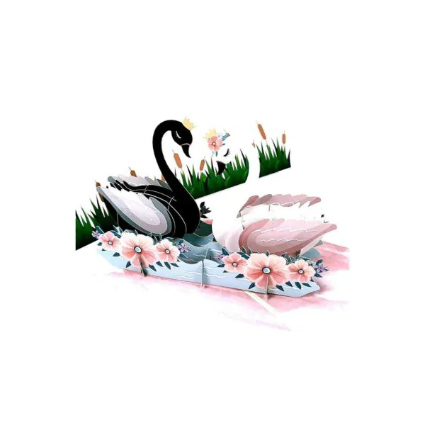 3D Kartka - Łabądź