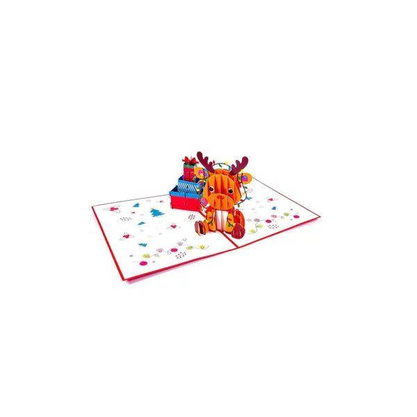 3D Kartka - Świąteczny renifer