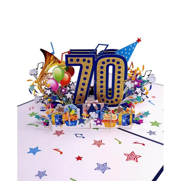 3D Kartka - Numer 70 (niebieska)