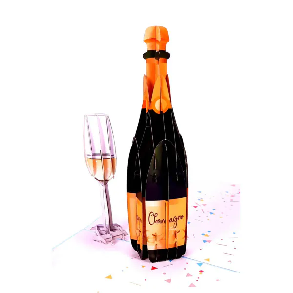 3D Kartka - Champagne