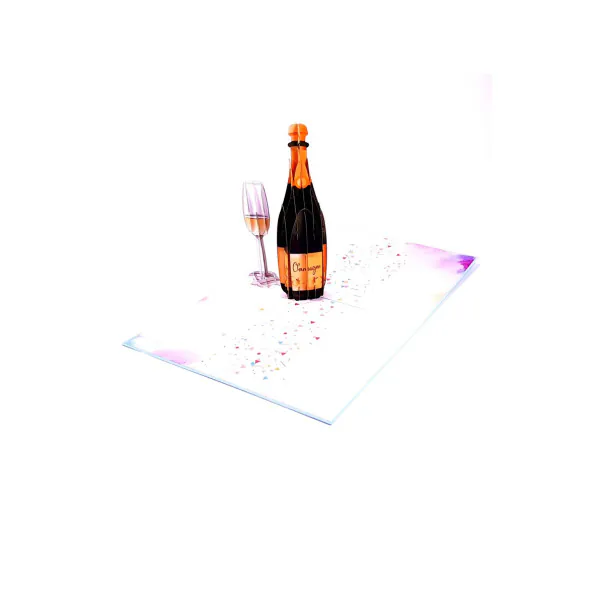 3D Kartka - Champagne
